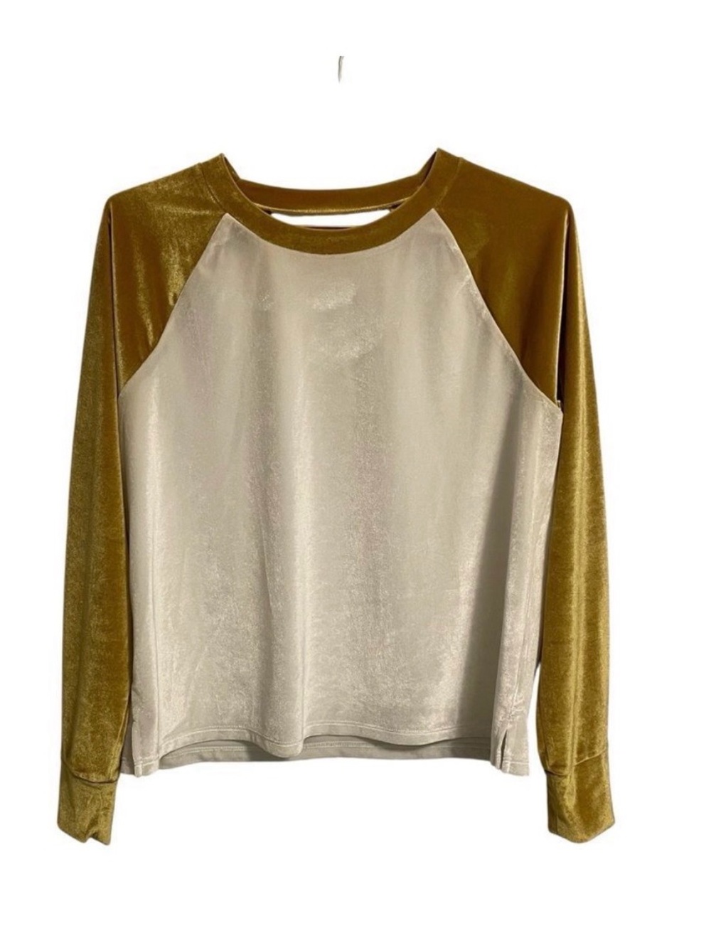 Madewell Velvet Baseball Tee Cream Gold MED